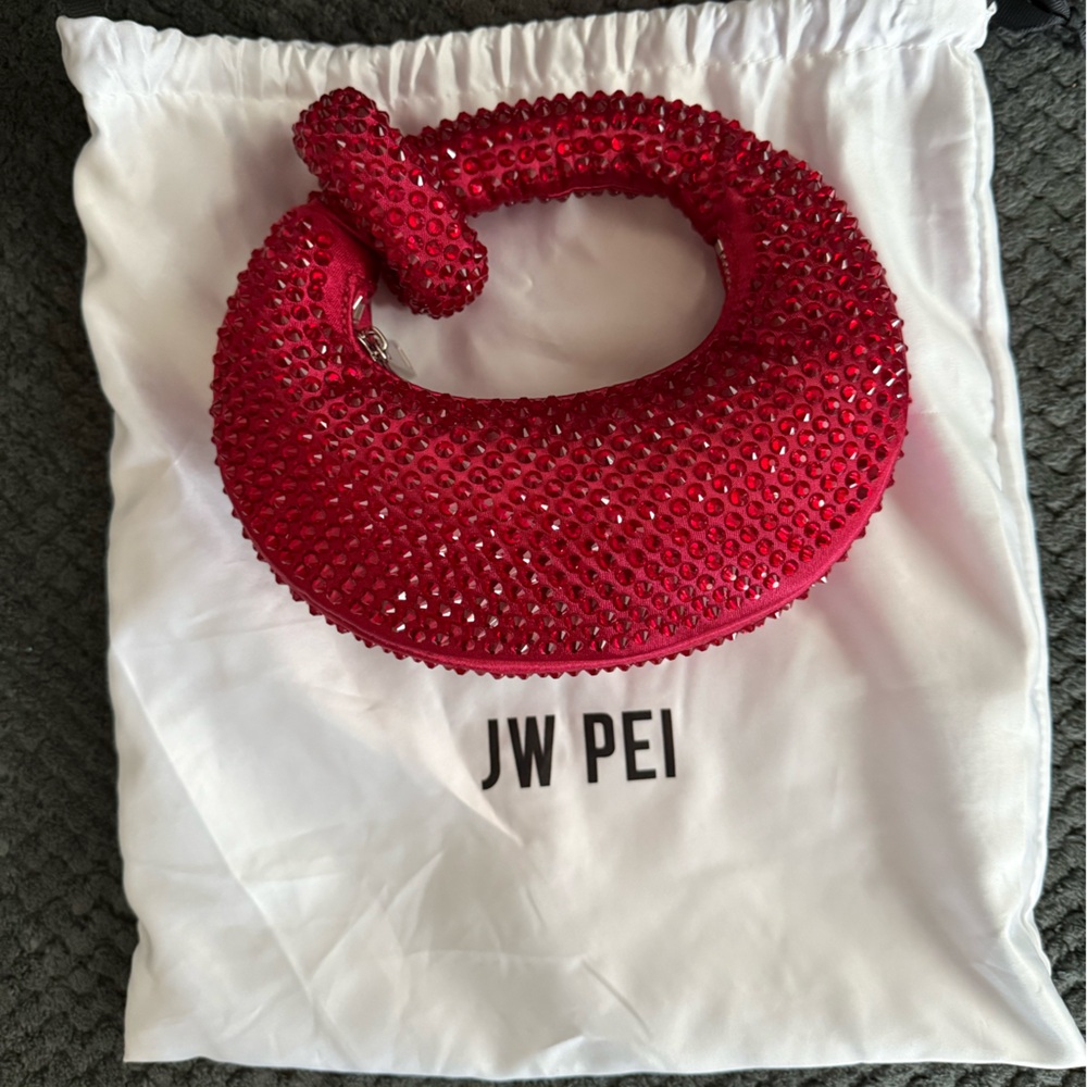 JW PEI Abacus Red Crystal Embellished Bag
